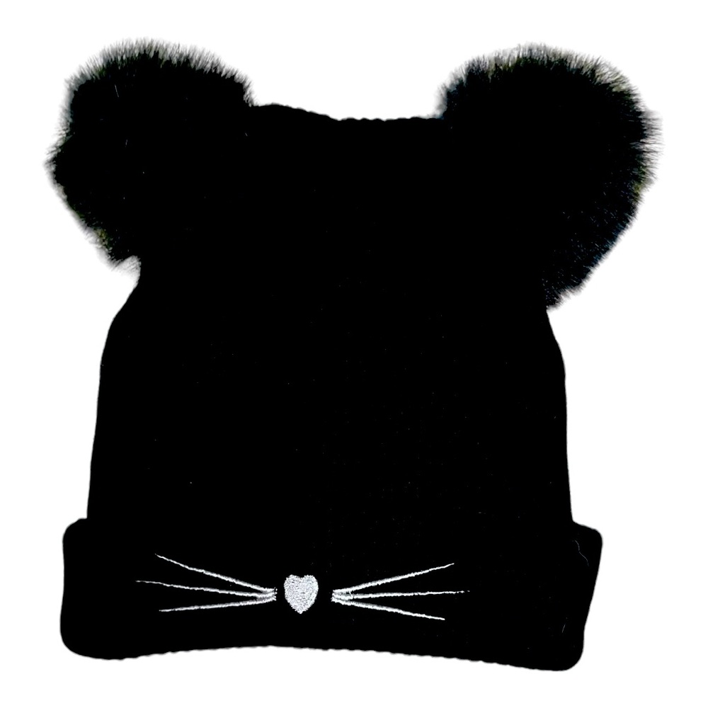 Black Kitty knit hat with ears